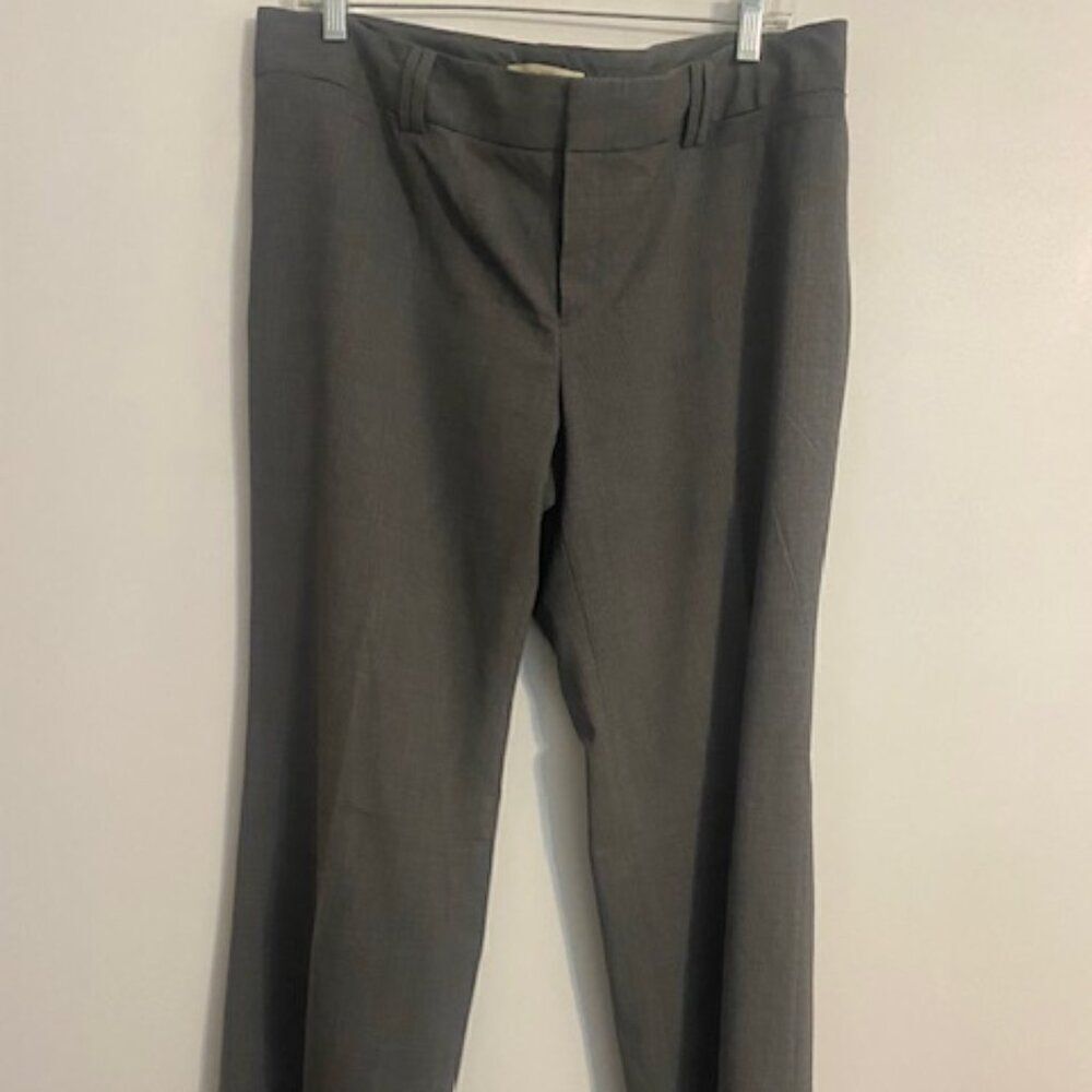 Banana Republic Gray Tweed Wool The Logan Fit Stretch wide leg trouser, size 12